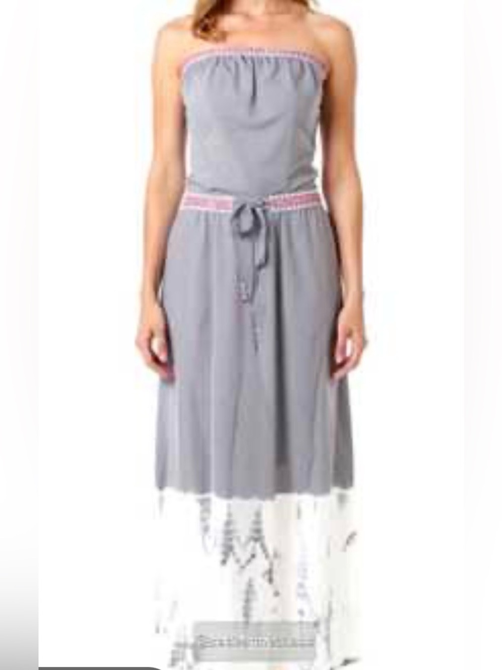Gypsy 05 Geometric Maxi Dress Gray & White XS